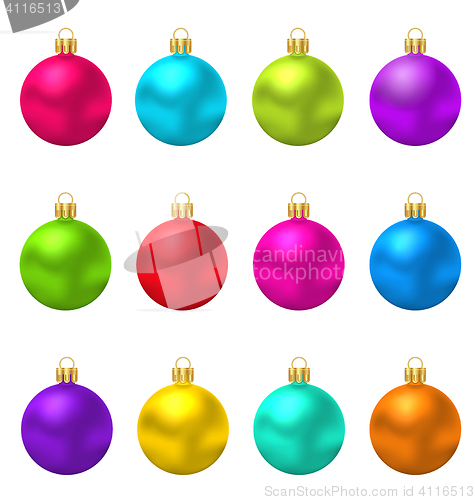 Image of Colorful Christmas Glass Balls