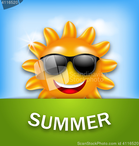 Image of Cool Happy Summer Sun in Sunglasses