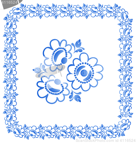 Image of Decorative border with beautiful flowers