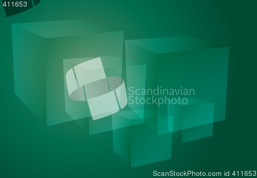 Image of Abstract cubes green