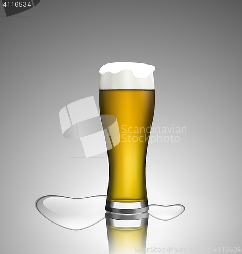 Image of Close up glass of beer with hearts