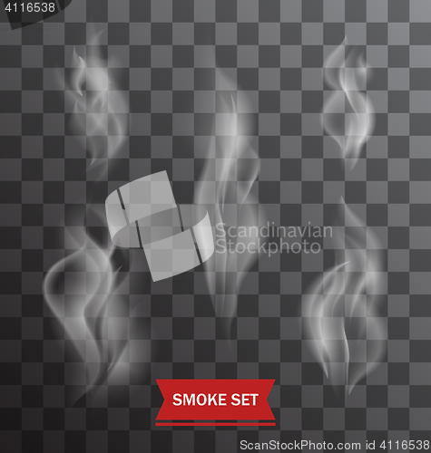 Image of Set of Transparent Smokes on a Plaid Background 