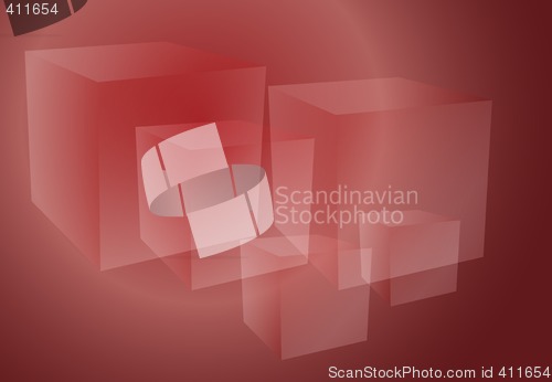 Image of Abstract cubes red