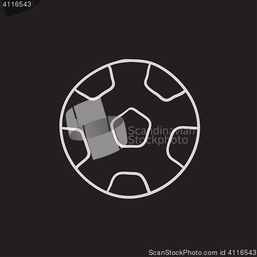 Image of Soccer ball sketch icon.