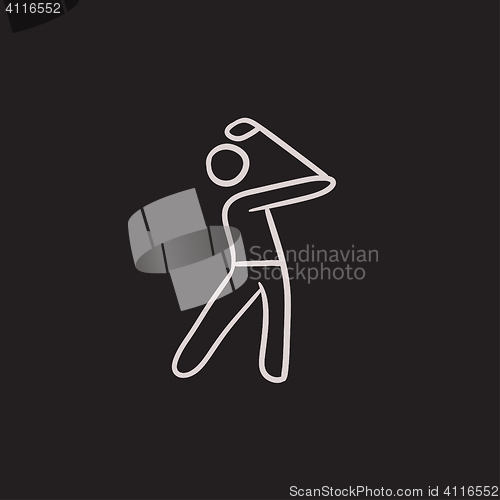 Image of Golfer sketch icon.