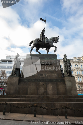 Image of Saint Wenceslas statue on Vaclavske Namesti in Prague