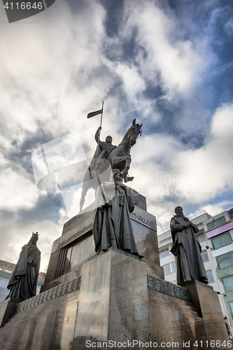 Image of Saint Wenceslas statue on Vaclavske Namesti in Prague