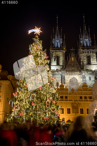 Image of Christmas tree at Old Town Square in Prague