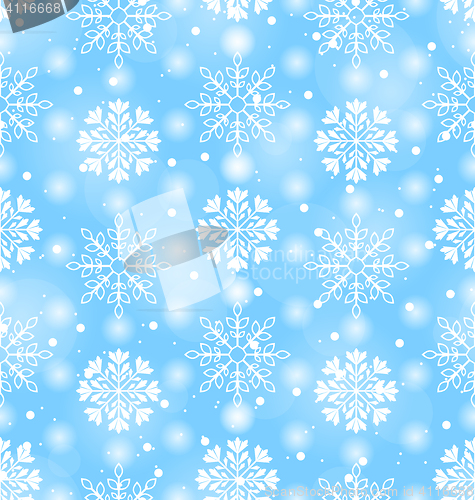 Image of Seamless Texture with Variation Snowflakes