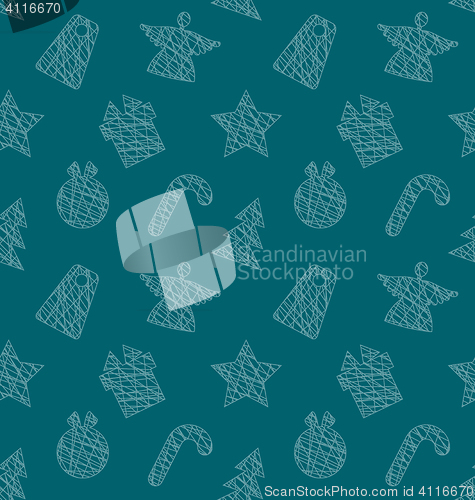 Image of Seamless Wallpaper with Christmas Elements 
