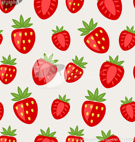 Image of Seamless Texture of Ripe Strawberry
