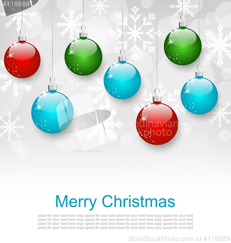 Image of Christmas Snowflakes Background