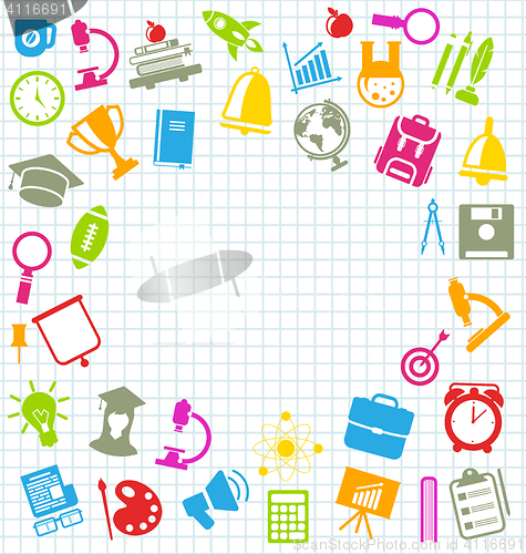 Image of Education Flat Colorful Simple Icons