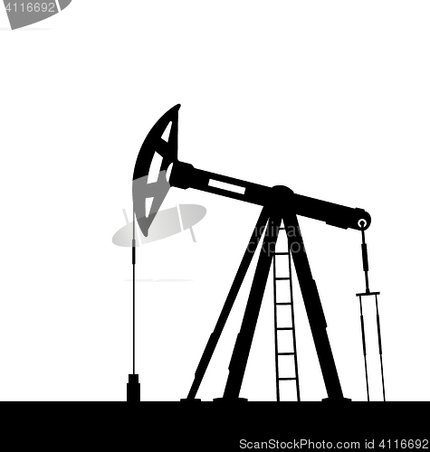 Image of Oil pump jack for petroleum isolated on white background