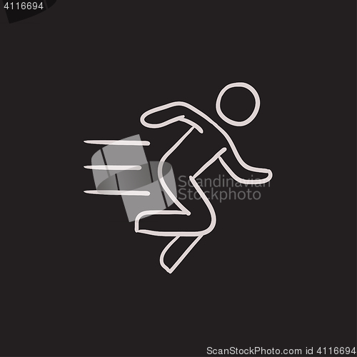 Image of Running man sketch icon.