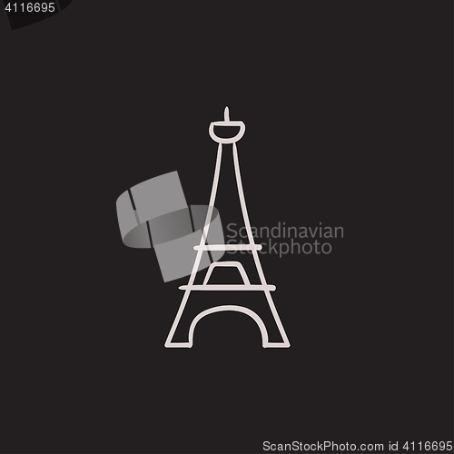 Image of Eiffel Tower sketch icon.