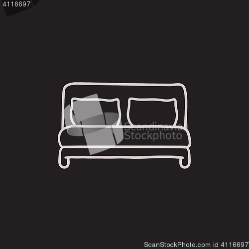 Image of Double bed sketch icon.