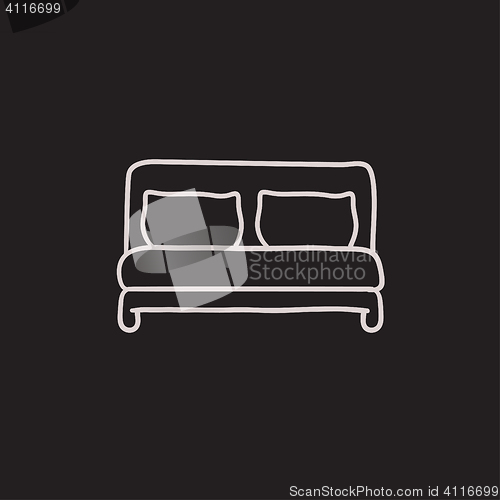 Image of Double bed sketch icon.