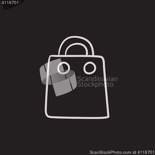 Image of Shopping bag sketch icon.