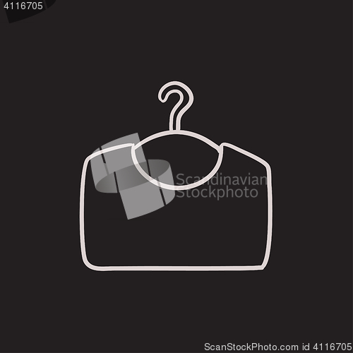 Image of Sweater on hanger sketch icon.