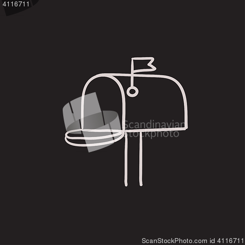 Image of Mail box sketch icon.