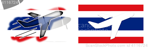 Image of Nation flag - Airplane isolated - Thailand