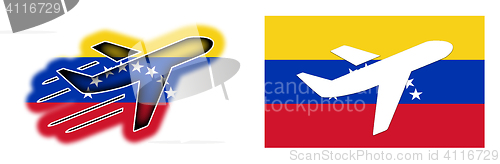 Image of Nation flag - Airplane isolated - Colombia