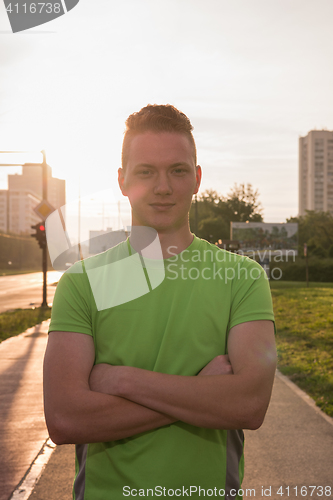 Image of portrait of a young man on jogging