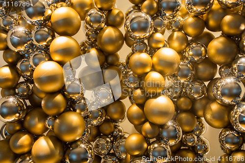 Image of golden christmas decoration or garland of beads