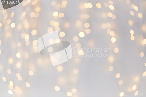 Image of christmas decoration or garland lights bokeh