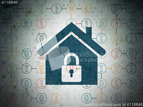 Image of Business concept: Home on Digital Data Paper background