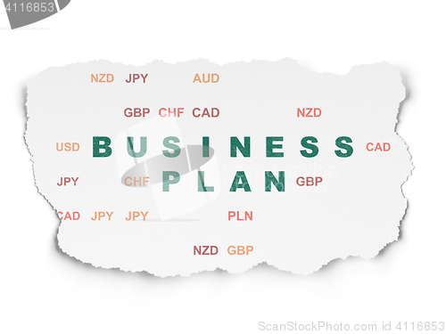 Image of Finance concept: Business Plan on Torn Paper background