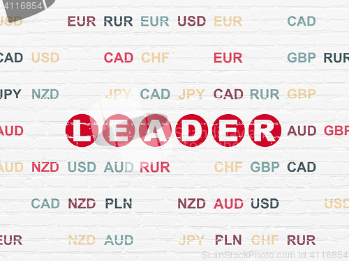 Image of Business concept: Leader on wall background