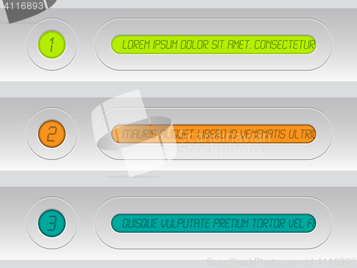 Image of Tech infographic with colorful lcd displays