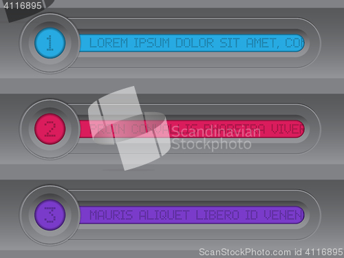 Image of Tech infographic design with colorful lcd displays