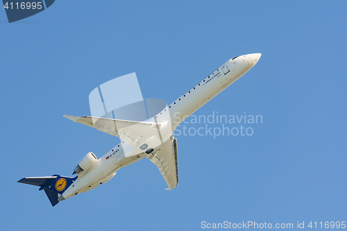 Image of Aircraft of Lufthansa Regional CityLine airlines gains altitude