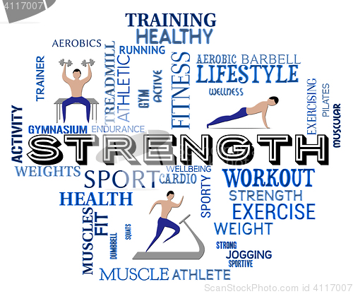 Image of Fitness Strength Represents Working Out And Aerobic