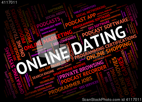 Image of Online Dating Means World Wide Web And Date