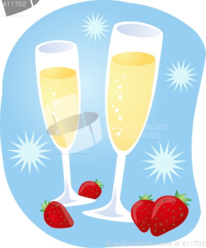 Image of Champagne and strawberries