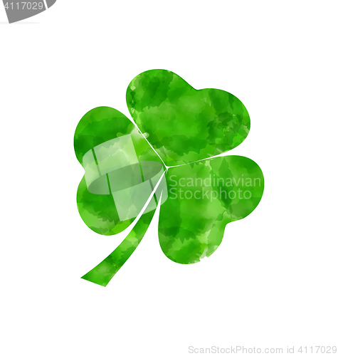 Image of Painted watercolor shamrock isolated on white background for Sai