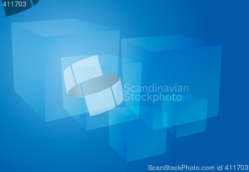 Image of Abstract cubes blue