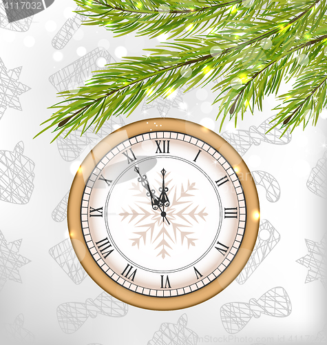 Image of New Year Midnight Background with Clock 