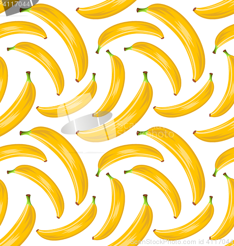 Image of Seamless Stylish Pattern with Ripe Bananas. Fruit Wallpaper