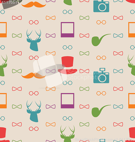 Image of Hipster Seamless Texture, Pattern with Vintage Colors