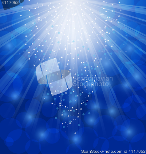 Image of Shimmering Xmas Light Background with Rays, Winter Wallpaper