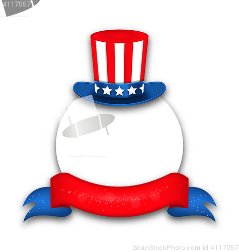 Image of Abstract Background with Uncle Sam\'s Hat for National Holidays o