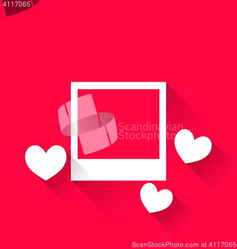 Image of Blank photo frame with hearts for Valentine Day