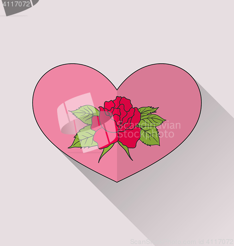 Image of Celebration romantic heart with flower rose for Valentine Day