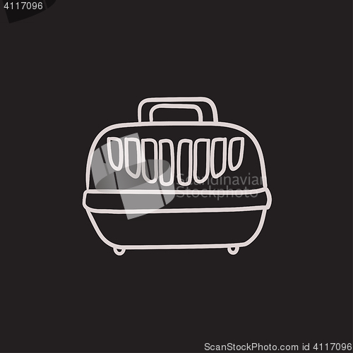 Image of Pet carrier box sketch icon.