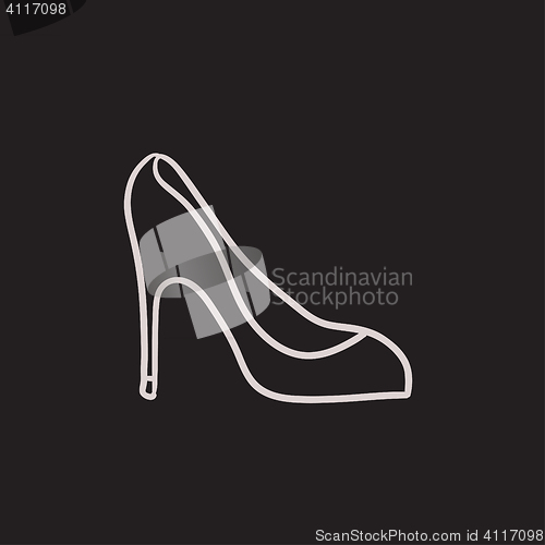 Image of Heel shoe sketch icon.